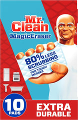 Mr. Clean Magic Eraser Sponge, All Purpose Cleaner, Cleaning Scrubber, Wall, Sneaker, Kitchen, Bathroom, Shower Cleaner, Cleaning Supplies, Melamine Sponge, Cleaning Pads, Extra Durable, 10ct