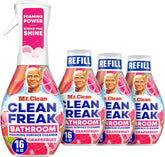 Mr. Clean Clean Freak Foaming Bathroom Surface Cleaner Multi-Surface Spray Starter Kit and Refill Bundle, Grapefruit Scent, 64 fl oz