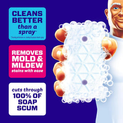 Mr. Clean Magic Eraser Sponge, Bathroom, Shower & Tub Cleaner, Soap Scum Remover, Bathroom Cleaning Supplies, Dawn Cleaning Power with Febreze Lavender Scent, 2 in 1 Bath, 7ct (Pack of 4)